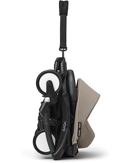 Stokke YOYO3 Stroller Black Frame and Taupe Seat - From 6 Months Lights Strollers