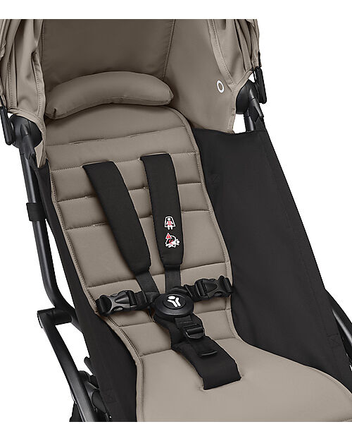 Stokke YOYO3 Stroller Black Frame and Taupe Seat - From 6 Months Lights Strollers