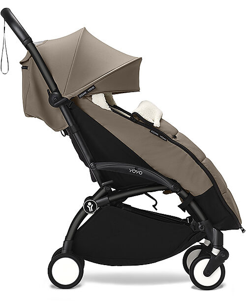 Stokke YOYO3 Stroller Black Frame and Taupe Seat - From 6 Months Lights Strollers