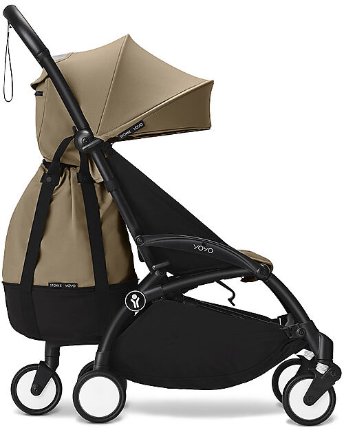 Stokke YOYO3 Stroller Black Frame and Toffee Seat - From 6 Months Lights Strollers