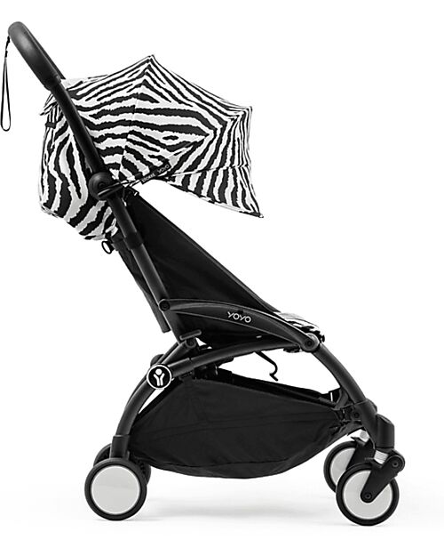 Stokke YOYO3 Stroller Black Frame and Zebra Seat - From 6 Months Lights Strollers
