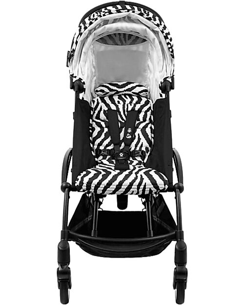 Stokke YOYO3 Stroller Black Frame and Zebra Seat - From 6 Months Lights Strollers