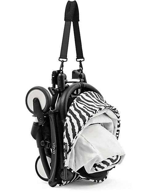 Stokke YOYO3 Stroller Black Frame and Zebra Seat - From 6 Months Lights Strollers
