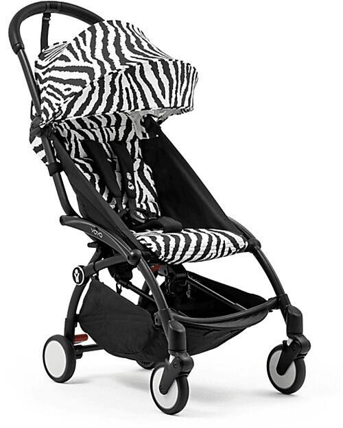Stokke YOYO3 Stroller Black Frame and Zebra Seat - From 6 Months Lights Strollers