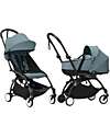Stokke YOYO3 Stroller Duo Aqua - Black Frame + Bassinet 0+ and Seat 6+ Lights Strollers