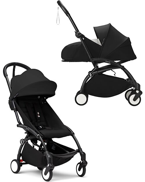 Stokke YOYO3 Stroller Duo - Black Frame + Black Textile 6+ newborn kit 0+ Trio and Duo Strollers