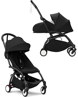 Stokke YOYO3 Stroller Duo - Black Frame + Black Textile 6+ newborn kit 0+ Trio and Duo Strollers
