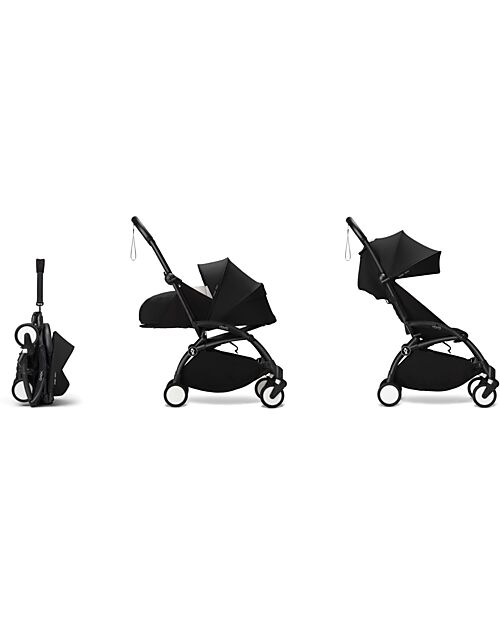 Stokke YOYO3 Stroller Duo - Black Frame + Black Textile 6+ newborn kit 0+ Trio and Duo Strollers