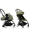 Stokke YOYO3 Stroller Duo - Black Frame + Olive Textile 6+ newborn kit 0+ Lights Strollers