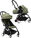 Stokke YOYO3 Stroller Duo - Black Frame + Olive Textile 6+ newborn kit 0+ Trio and Duo Strollers