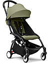 Stokke YOYO3 Stroller Duo - Black Frame + Olive Textile 6+ newborn kit 0+ Trio and Duo Strollers