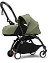 Stokke YOYO3 Stroller Duo - Black Frame + Olive Textile 6+ newborn kit 0+ Trio and Duo Strollers