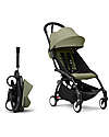 Stokke YOYO3 Stroller Duo - Black Frame + Olive Textile 6+ newborn kit 0+ Trio and Duo Strollers