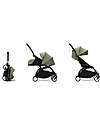 Stokke YOYO3 Stroller Duo - Black Frame + Olive Textile 6+ newborn kit 0+ Trio and Duo Strollers