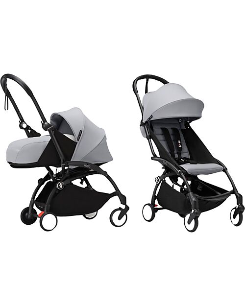 Stokke YOYO3 Stroller Duo - Black Frame + Stone Textile 6+ newborn kit 0+ Lights Strollers