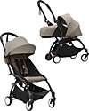 Stokke YOYO3 Stroller Duo - Black Frame + Taupe Textile 6+ newborn kit 0+ Trio and Duo Strollers
