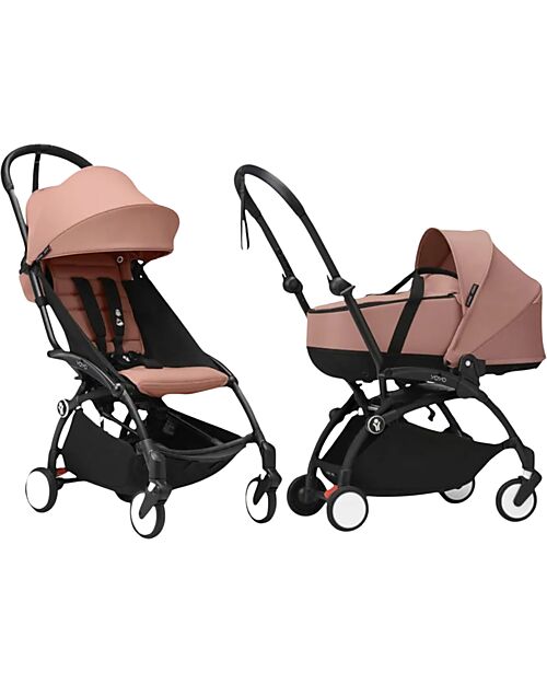 Stokke YOYO3 Stroller Duo Ginger - Black Frame + Bassinet 0+ and Seat 6+ Trio and Duo Strollers