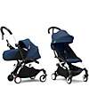 Stokke YOYO3 Stroller Duo - White Frame + Air France Blue Textile 6+ newborn kit 0+ Trio and Duo Strollers