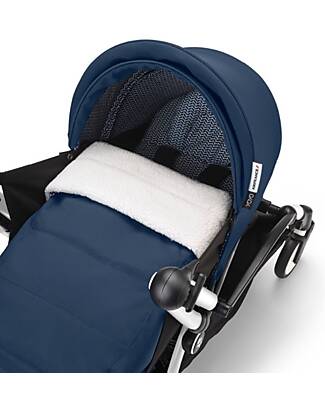 Stokke YOYO3 Stroller Duo - White Frame + Air France Blue Textile 6+ newborn kit 0+ Trio and Duo Strollers