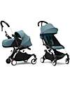 Stokke YOYO3 Stroller Duo - White Frame + Aqua Textile 6+ newborn kit 0+ Trio and Duo Strollers