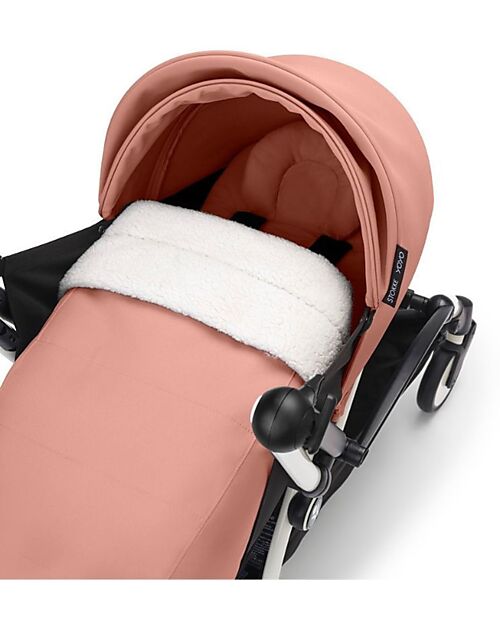 Stokke YOYO3 Stroller Duo - White Frame + Ginger Textile 6+ newborn kit 0+ Trio and Duo Strollers