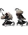 Stokke YOYO3 Stroller Duo - White Frame + Taupe Textile 6+ newborn kit 0+ Trio and Duo Strollers