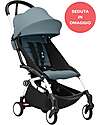 Stokke YOYO3 Stroller White Frame and Aqua 6+ Seat for Free Lights Strollers