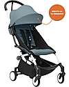 Stokke YOYO3 Stroller White Frame and Aqua Seat - From 6 Months Lights Strollers