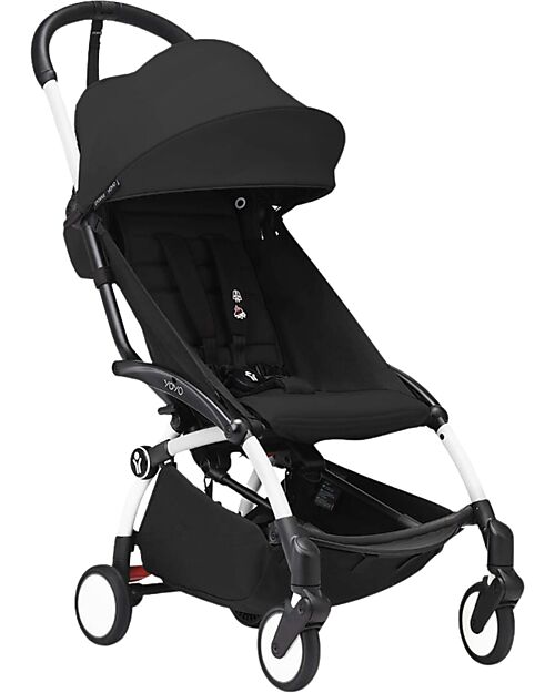 Stokke YOYO3 Stroller White Frame and Black Seat - From 6 Months Lights Strollers