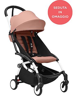 Stokke YOYO3 Stroller White Frame and Ginger Seat for Free - From 6 Months Lights Strollers