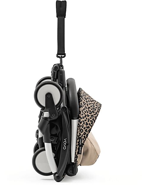 Stokke YOYO3 Stroller White Frame and Leopard Seat - From 6 Months Lights Strollers