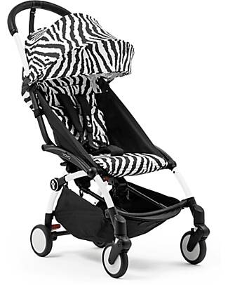 Stokke YOYO3 Stroller White Frame and Zebra Seat - From 6 Months Lights Strollers