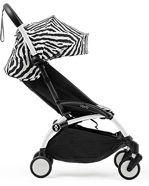 Stokke YOYO3 Stroller White Frame and Zebra Seat - From 6 Months Lights Strollers