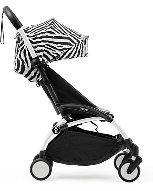 Stokke YOYO3 Stroller White Frame and Zebra Seat - From 6 Months Lights Strollers