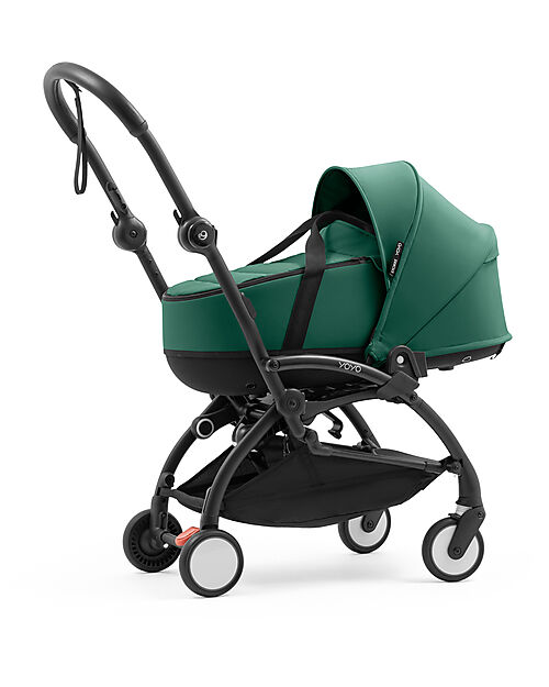 Stokke YOYO5 Stroller Frame - Black + Bassinet 0+ - Forest Pushchairs