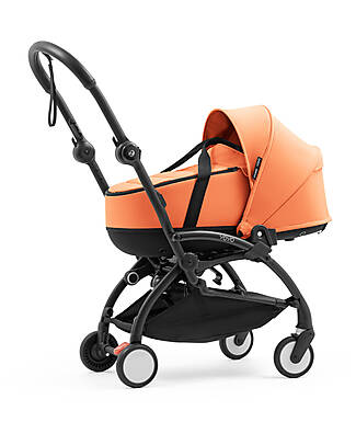 Stokke YOYO5 Stroller Frame - Black + Bassinet 0+ - Peach Pushchairs