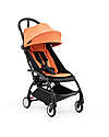 Stokke YOYO5 Stroller Frame - Black -  Seat Pack 6+ - Newborn Pack 0+ - Peach Pushchairs