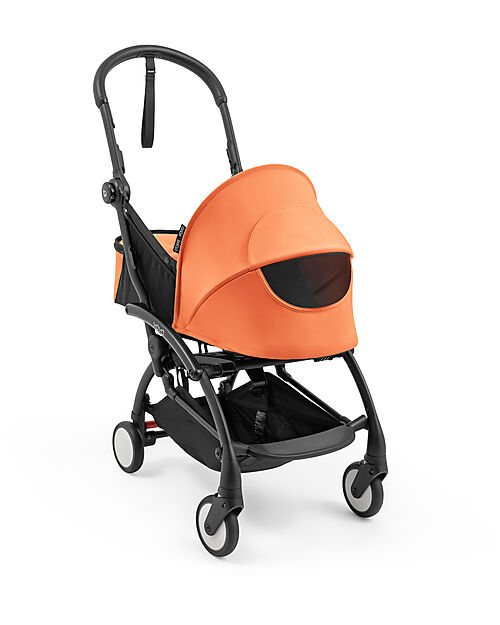 Stokke YOYO5 Stroller Frame - Black -  Seat Pack 6+ - Newborn Pack 0+ - Peach Pushchairs