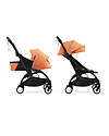 Stokke YOYO5 Stroller Frame - Black -  Seat Pack 6+ - Newborn Pack 0+ - Peach Pushchairs