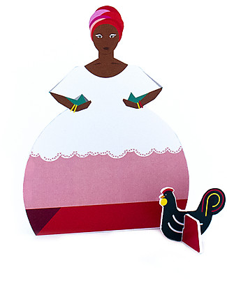 StudioRoof Popout Card Girls Theme - Girl with Chicken - Two Girls - Girl with Crane Paper & Cardboard