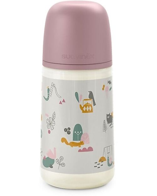 Suavinex A Walk In The Park Baby Bottle 270ml - SX Pro Silicone Nipple - Pink - from 3 Months Baby Bottles