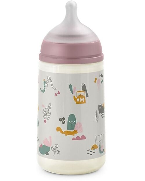 Suavinex A Walk In The Park Baby Bottle 270ml - SX Pro Silicone Nipple - Pink - from 3 Months Baby Bottles