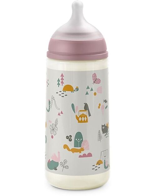 Suavinex A Walk In The Park Baby Bottle 360ml - SX Pro Silicone Nipple - Pink - from 6 Months Baby Bottles