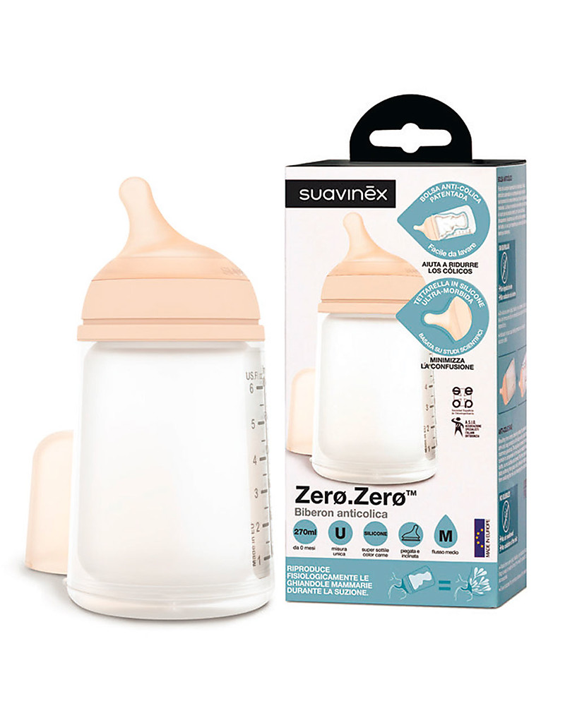 Suavinex Anti-Colic Baby Bottle Zero.ZeroTM - 270 ml - Medium Flow