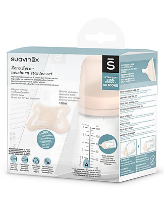 Suavinex Anticolic Baby Bottle 180ml + Soother Zero.zero sx Pro - Suitable for Premature Babies Dummies & Soothers