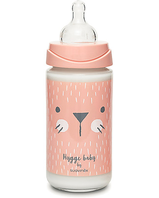 Suavinex Baby Bottle Hygge with 3 Positions Teat - 240 ml - 6-18 Months - Pink Anti-Colic Baby Bottles