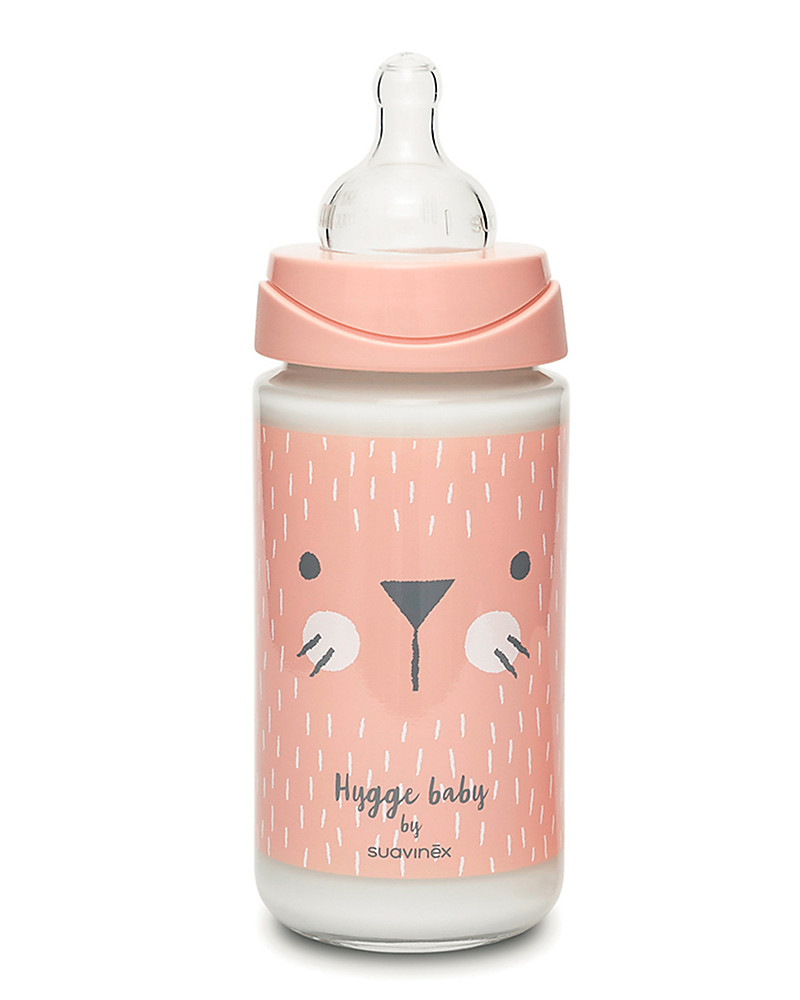 Suavinex Baby Bottle Hygge with 3 Positions Teat - 240 ml - 6-18 Months -  Pink girl