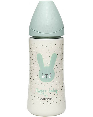 Suavinex Baby Bottle Hygge with 3 Positions Teat - 360 ml - 6-18 Months - Green Anti-Colic Baby Bottles