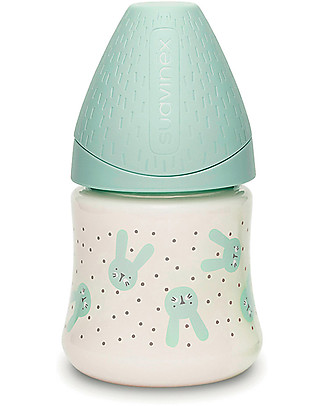 Suavinex Baby Bottle Hygge with Anti-colic Valve - 120 ml - from Birth - Green Anti-Colic Baby Bottles