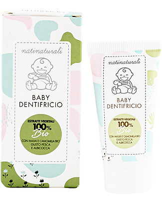 Suavinex Baby Toothpaste - 50ml - Peach and Apricot - Plant Extracts of Mallow and Chamomile 100% Organic Toothpaste
